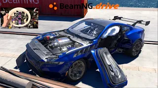 BeamNG Hyper Realistic MOD - Crashing My S650 Mustang Deploying Airbags!