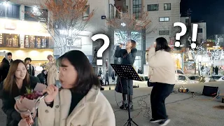 Real Singer Hiding In Audience, Suddenly Joins Busking And Sings Crazy High Note (HYNN) [ENG CC]