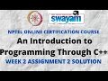An Introduction to Programming Through C NPTEL Week 2 Assignment 2 Solution Jan 2022