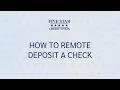 How to Remote Deposit a Check