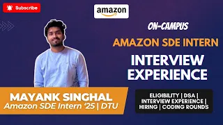 Amazon SDE Intern Interview Experience Amazon Hiring 2025 AmazonInOfficial next - techies