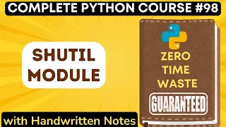 Shutil Module in Python with Notes Python Tutorial -