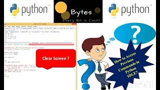 How to access Previous commands in Python IDLE Clear screen Python Tutorial For Beginners