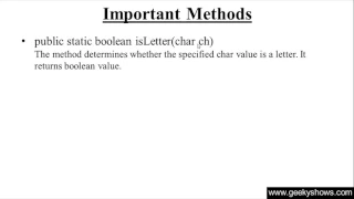 225 isLetter Method in Java Programming Hindi