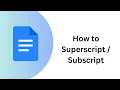 How to Superscript in Google Docs How to Subscript in Google Docs ONLINE FREE FAST