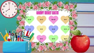 Valentine s Day Candy Hearts Math Worksheets Addition and Subtraction 0-10