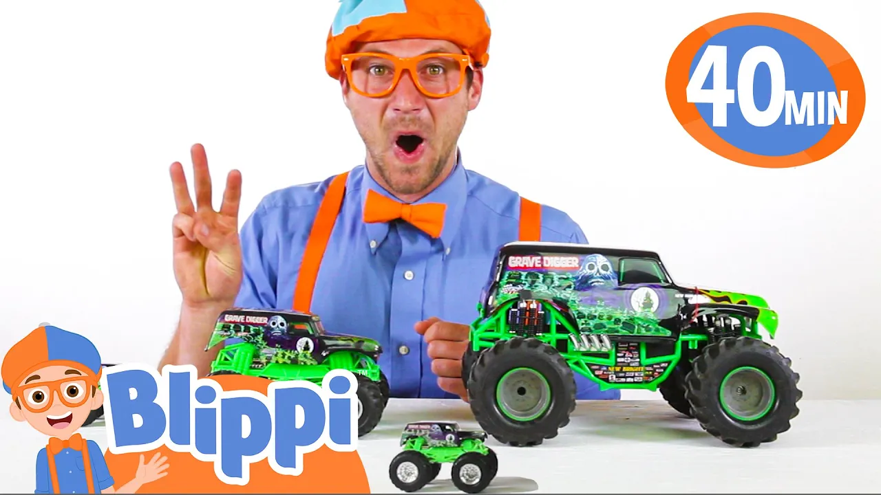 Blippi Learns to Count and Draw Monster Trucks! | BEST OF BLIPPI | Blippi Toys - Educational Videos