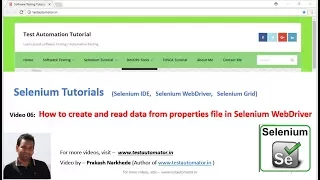 Selenium 06 - How To Create And Read Data From Properties File In Selenium Webdriver