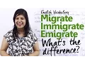 Migrate vs Immigrate vs Emigrate - What s the difference Free English Vocabulary lesson