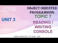 JAVA READING WRITING CONSOLE