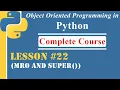 Lesson-22 Method Resolution Order super function OOP in Python