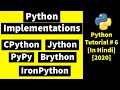 Python Implementations CPython Jython PyPy IronPython Brython