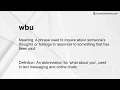 wbu Meaning