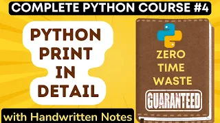Python Print Function in Detail with Handwritten Notes in Hindi Python Tutorial -