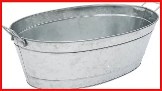 Achla Designs C-55 Large Galvanized Steel Metal Oval tub
