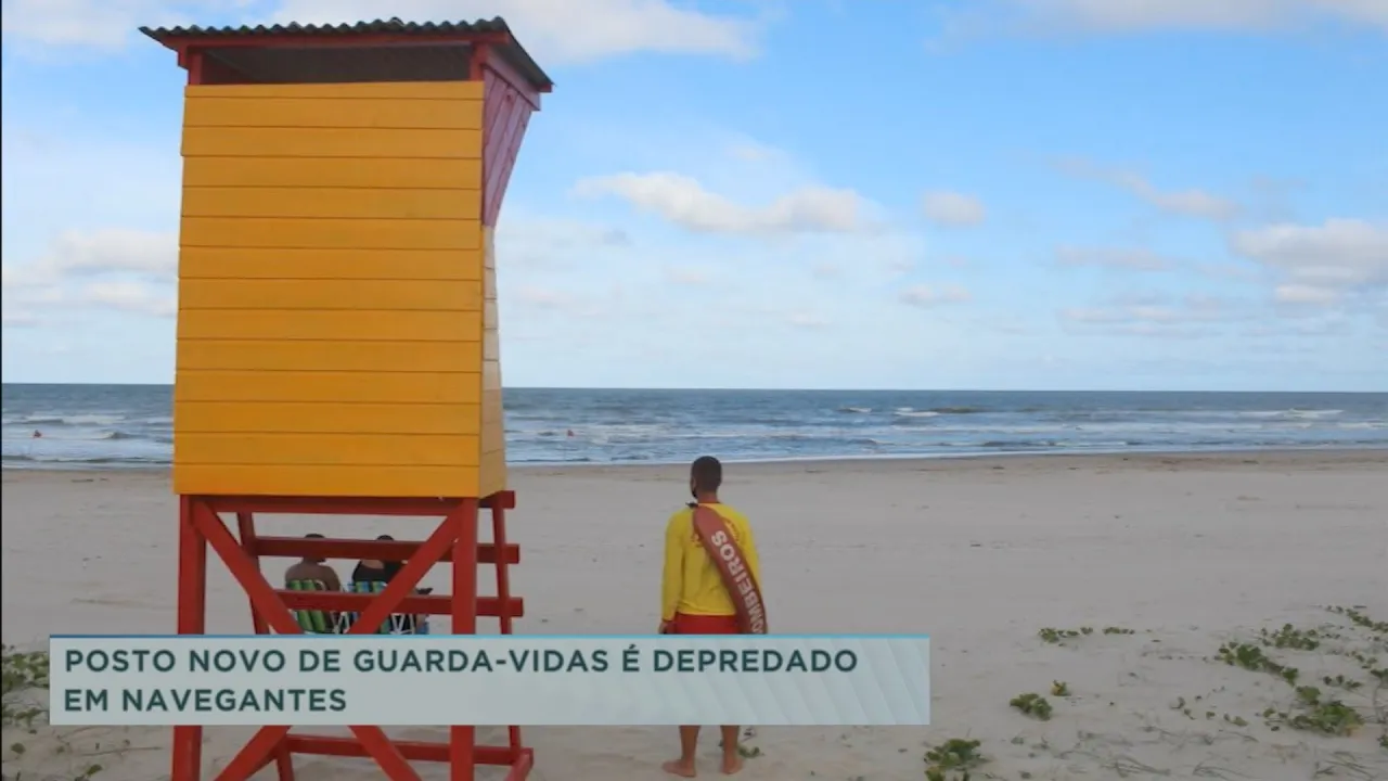 Posto novo de guarda-vidas é depredado em Navegantes