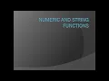 10 Computer Numeric and String Functions