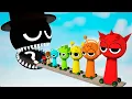 Download Lagu Big \u0026 Small INCREDIBOX Sprunki CARS Vs Giant Black Mouth Vs Obstacle Course | TEARDOWN | PART 1