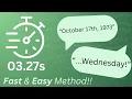 Find the weekday of any date in SECONDS WeekdayWidget Tutorial
