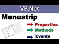 Vb net menu strip control properties methods and events in hindi