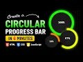 Create a Circular Progress Bar in 6 Minutes HTML CSS JavaScript