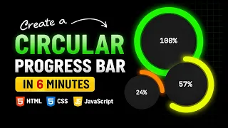 Create a Circular Progress Bar in 6 Minutes HTML CSS JavaScript