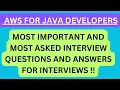 AWS For JAVA Developers Most Asked Interview Q A of AWS in JAVA DEVELOPER INTERVIEWS