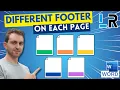 Different footer on EACH PAGE in MS Word 1 MINUTE