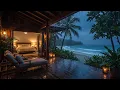 Open Veranda Above a Rainy Turquoise Bay 🌴🌧️ | Steady Tropical Rain for Deep Sleep