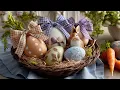 Shabby Chic Easter Decor with Pastel Eggs Sweet Bunnies Cozy Spring Home Decorating