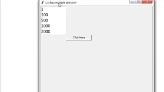 Python tkinter listbox multiple selection with exception handling