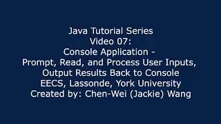 EECS1021 Java Tutorial 07