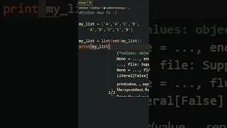 REMOVE duplicates FROM LIST - Python Tricks
