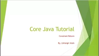 15 Core Java - Covariant return with live coding Bangla Tutorial