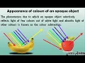 Appearance of colors of an opaque object class 7th ICSE physics ch 4 Reflection jatinacademy