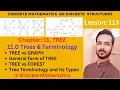 Lesson 113 Introduction to Trees TREE vs GRAPH Tree terminology and its basic Types