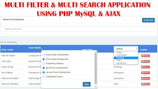 How to make a multi filter and multi search application using PHP MYSQL and AJAX