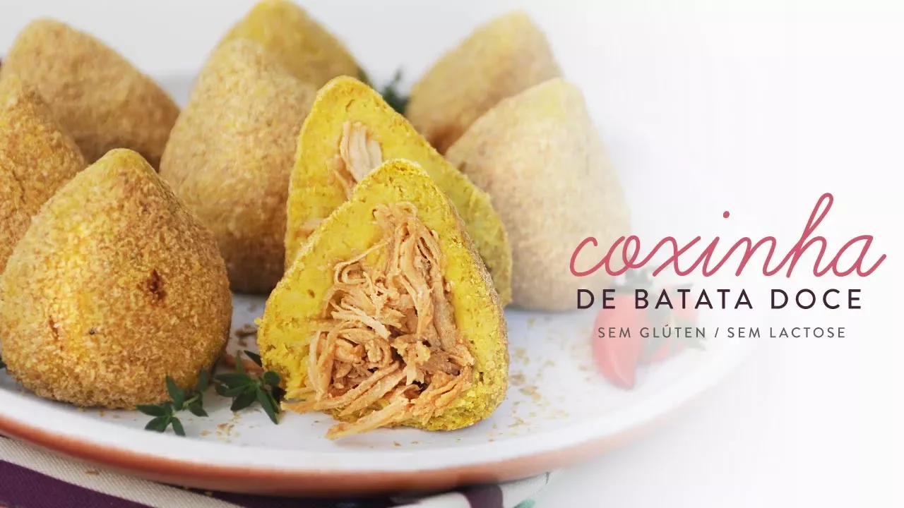 COXINHA SAUDÁVEL DE BATATA DOCE SEM GLÚTEN E SEM LACTOSE