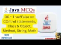 30 Java on Control statements class object method String Math Exam Preparation