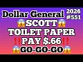 2026 Dollar General Couponing SCOTT TOILET PAPER PAY 66 GO-GO-GO MUST WATCH