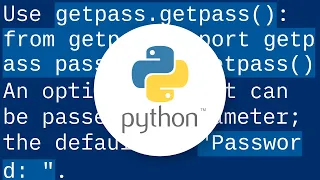 Getting a hidden password input
