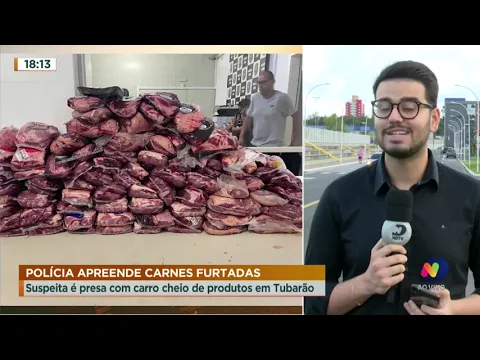 Mulher é presa acusada de furtar carnes em supermercado em Tubarão