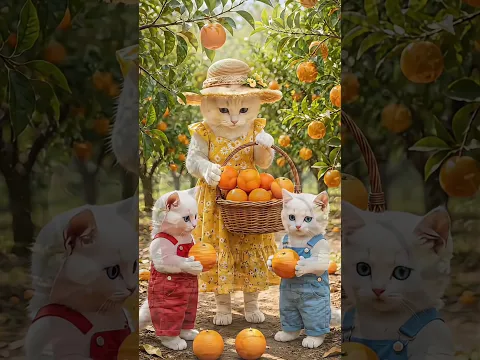 Orange Adventure with Cute Kittens! 🍊🐱#cartoon