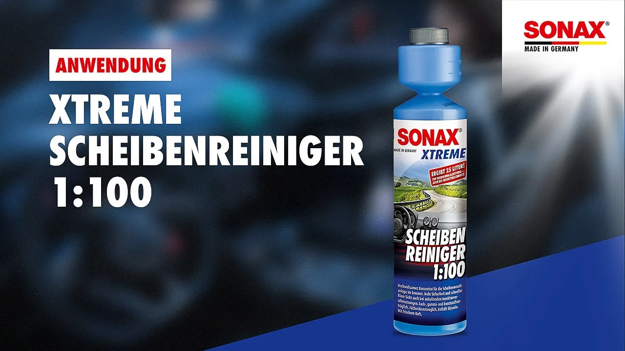 Anwendung SONAX XTREME ScheibenReiniger 1:100