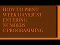 How to print week days using switch statement