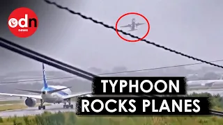 Planes Forced to Abort Landings as Typhoon Shanshan BATTERS Japan