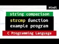 Example Program for strcmp function in c programming Tutorial in Hindi