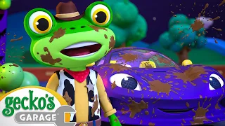 Gecko Fixes the Muddy Monster Car Wash! 🧼 Learning Videos for Kids 🛻🐸🛠️