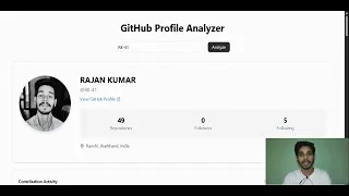 GithHub Profile Analyzer React js TypeScript Shadcn UI GitHub API REST Grap L