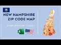 New Hampshire Zip Code Map in Excel - Zip Codes List and Population Map